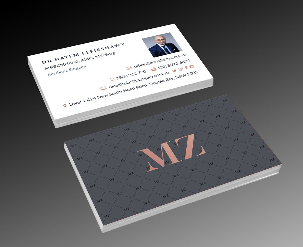 DR Zacharia business card