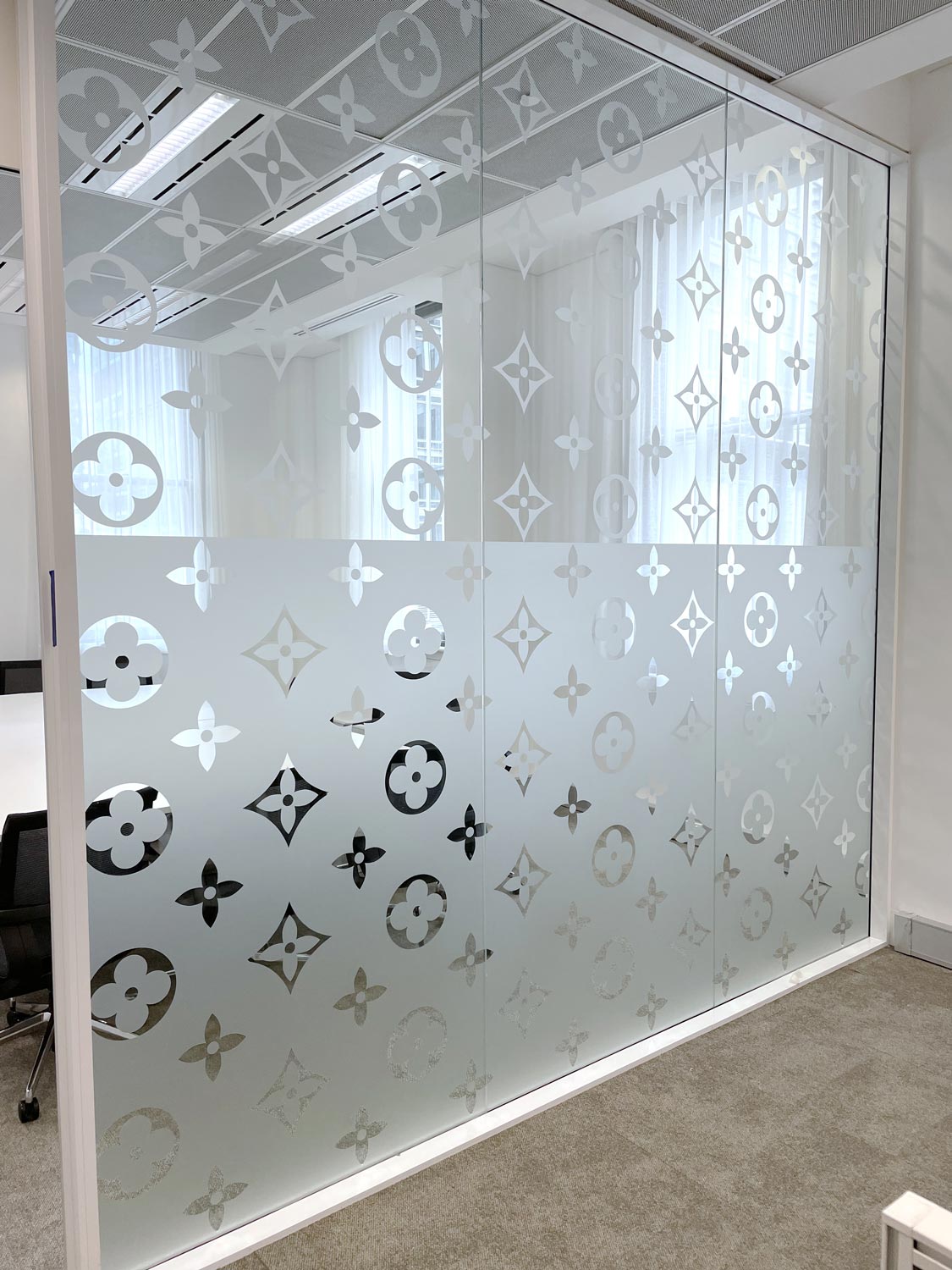 Louis Vuitton Office Frosting Signage with Emmanuel