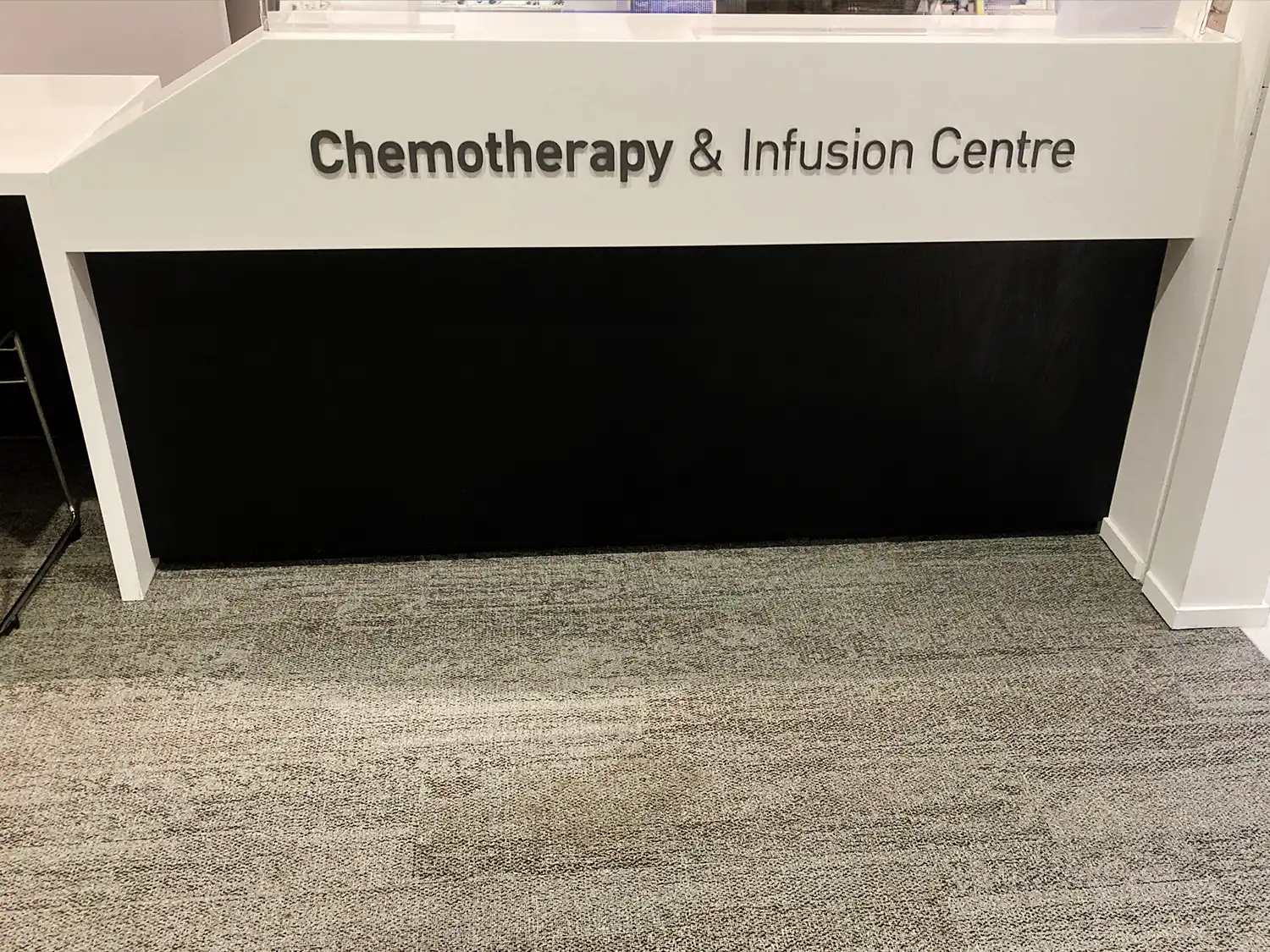 St Vincent's Private Hospital Chemotherapy & Infusion Centre reception 3d signage front