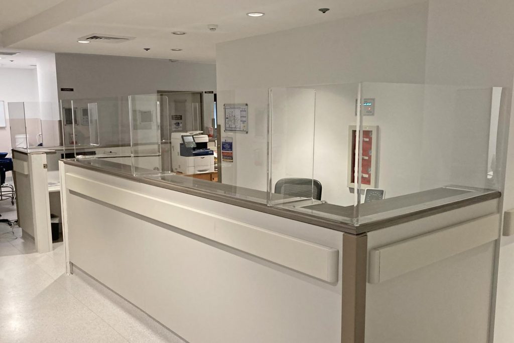 O'Brien Centre - Reception Protective Screen corner