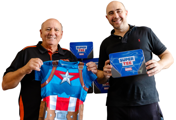 Emmanuel Buhagiar and Jason Sotiris with Supertee Packages